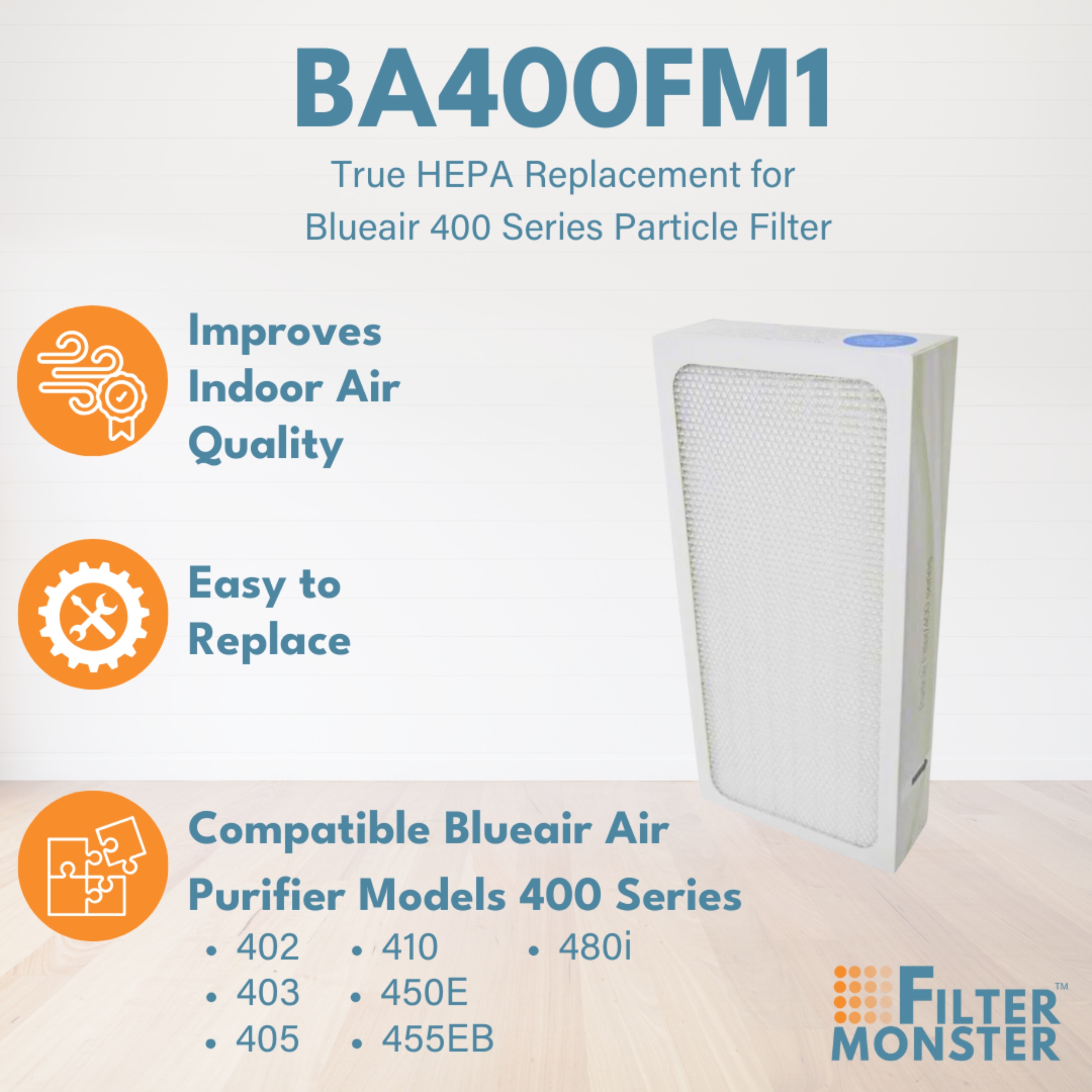 Filter-Monster Compatible with Blueair 400 Series Filter